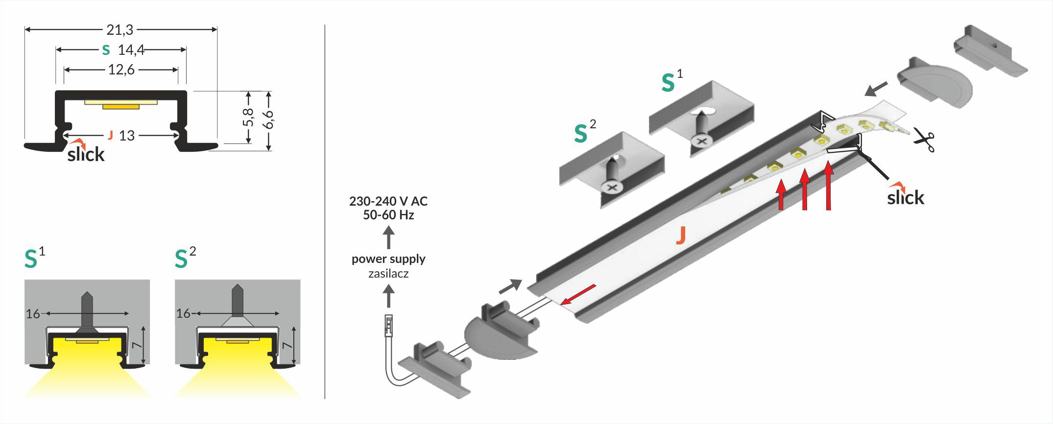 Profiel BEGTIN12 J/S 3000 zwarte anode.