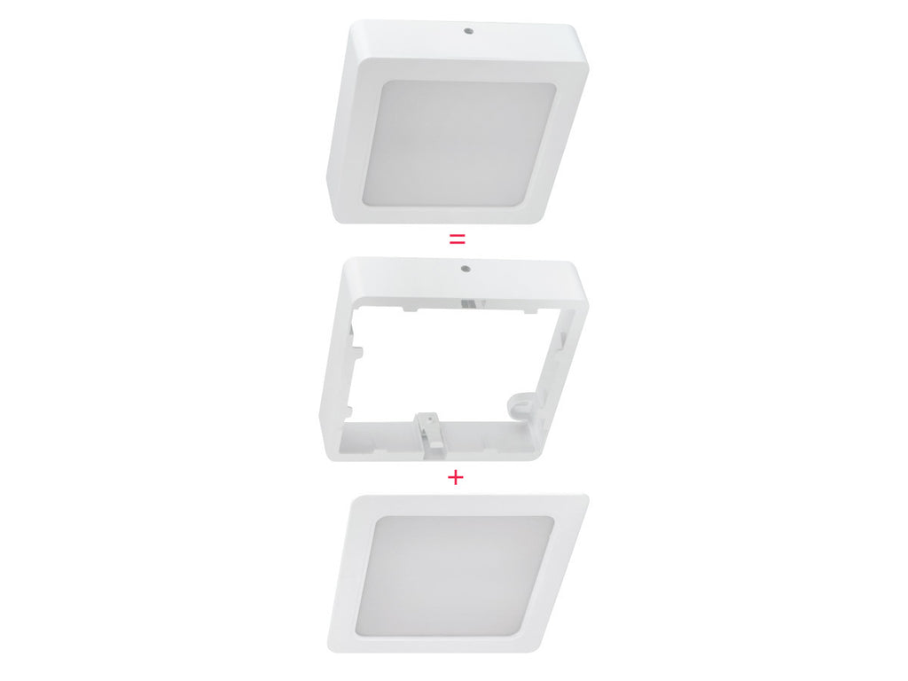 Downlight MOLLY Vierkante inbouwlijst voor opbouwmontage 9W wit LITE